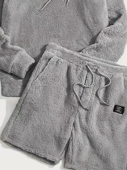 Logan | Plush Hoodie and Shorts Lounge Set for Men