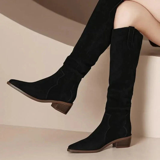 Delilah | Western Suede Knee Boots for Women