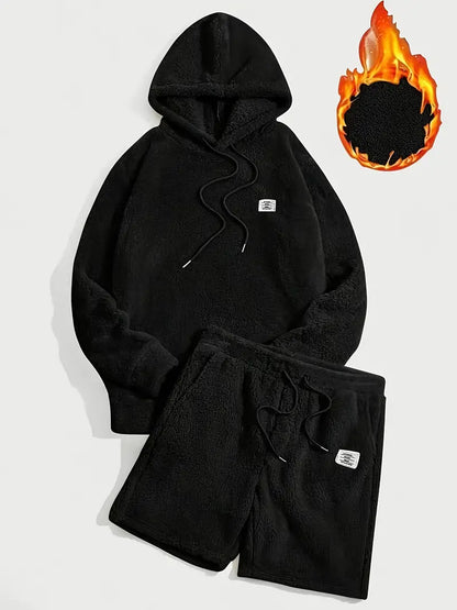 Logan | Plush Hoodie and Shorts Lounge Set for Men