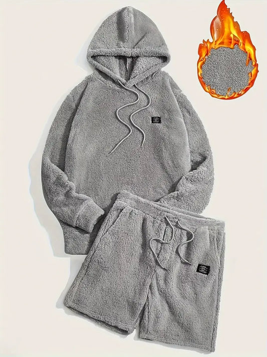 Logan | Plush Hoodie and Shorts Lounge Set for Men
